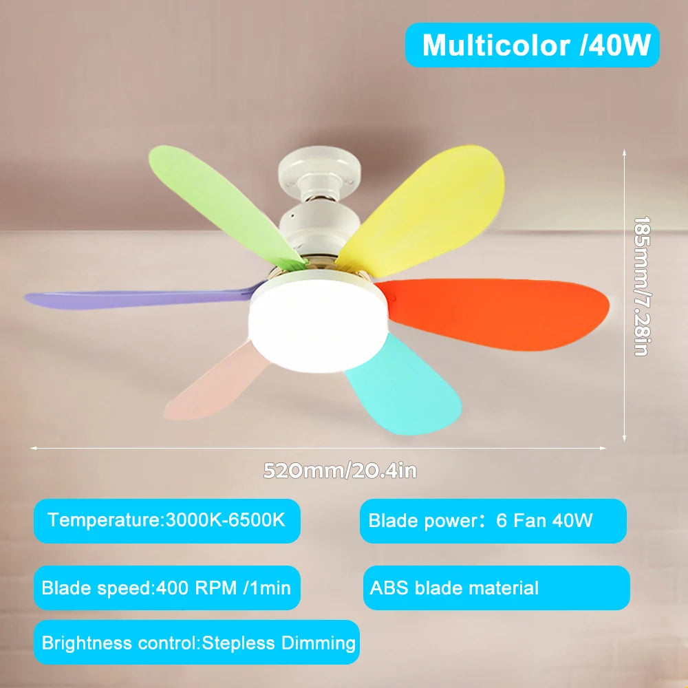 Ventilatore da soffitto con luce E27 e telecomando, 20-40W – dettaglio 9