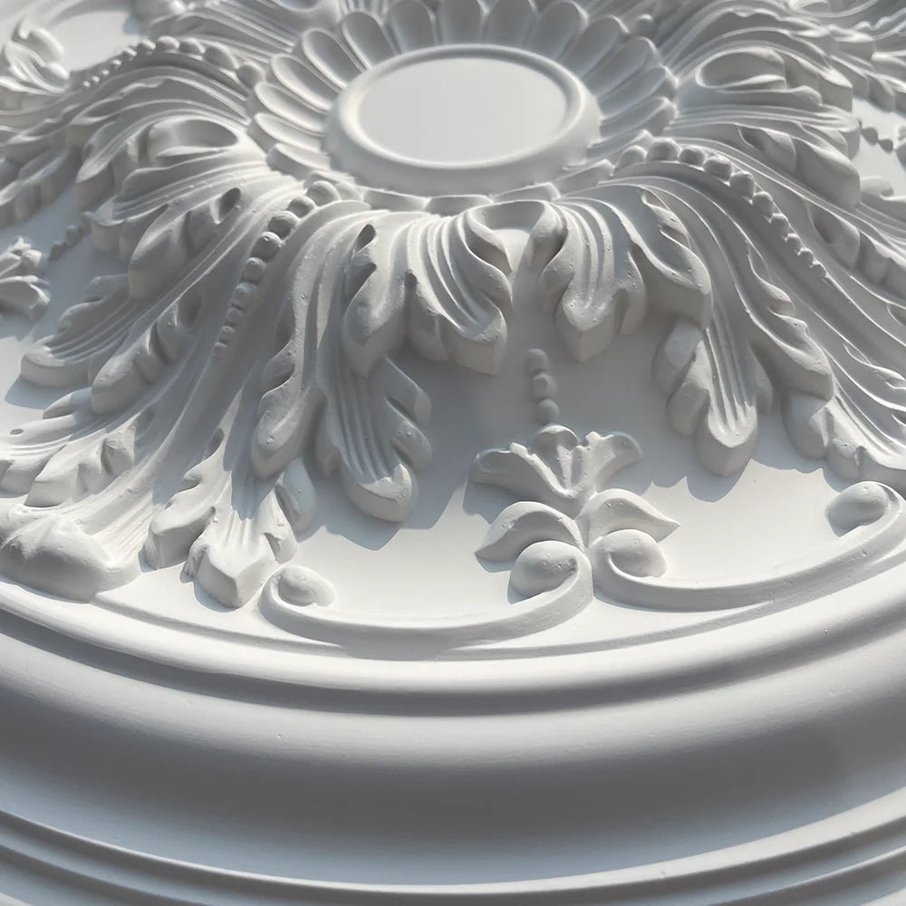 Rosone da soffitto in PU effetto gesso, rotondo – dettaglio 5