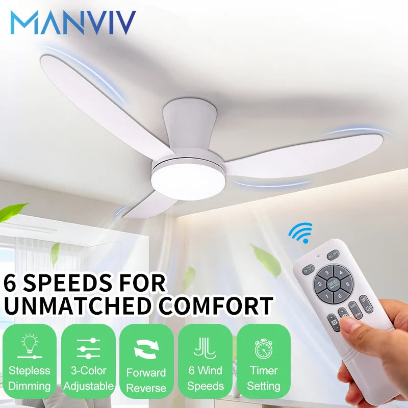 Ventilatore da soffitto 42,9 pollici con luce LED e motore DC