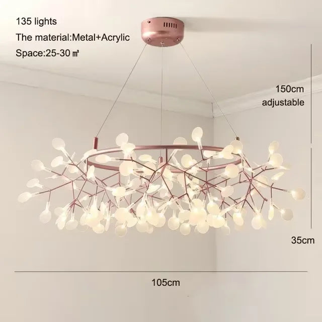 Lampadario ad anello LED, da 60 a 120 cm, nero o oro rosa – dettaglio 11