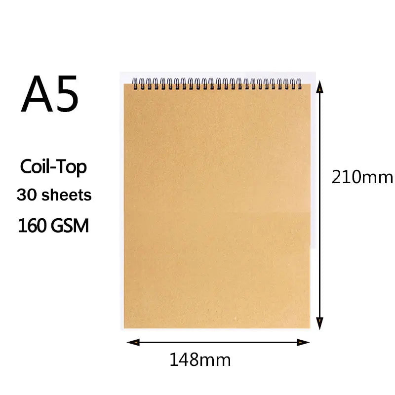 Album da disegno a spirale in carta kraft, 160 g – foto 12