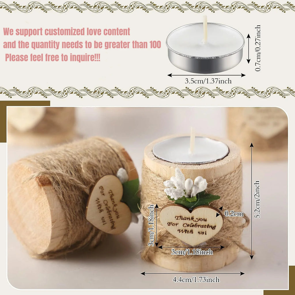 Portacandele tealight in legno, set da 6, 12 o 24 pezzi – dettaglio 4
