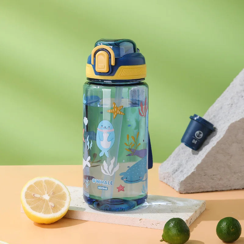 Borraccia per Bambini con Cannuccia e Blocco, 600 ml – foto 13