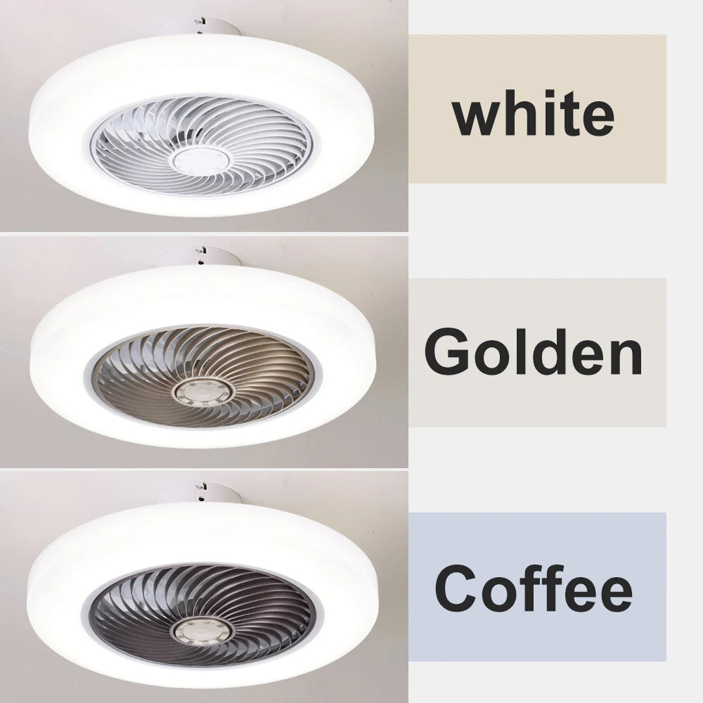 Ventilatori da soffitto intelligenti con luci Telecomando Decorazioni per la camera da letto Lampada da – foto 3