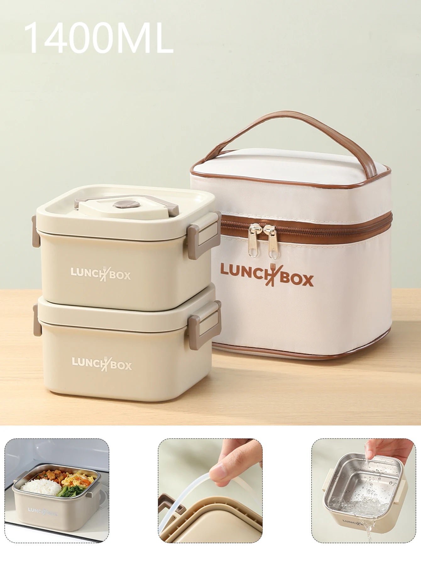 Set di Contenitori Bento Termici in Acciaio Inox – foto 9