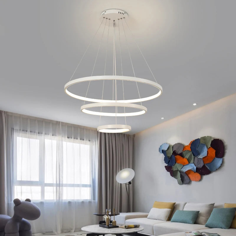 Lampadario moderno a soffitto a LED Villa Soggiorno Camera da letto Sala da pranzo Lampadario in ferro – foto 5