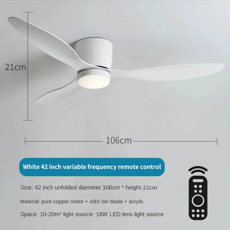 Luci moderne per ventilatori da soffitto a LED, luci decorative da pavimento basso con telecomando – foto 7