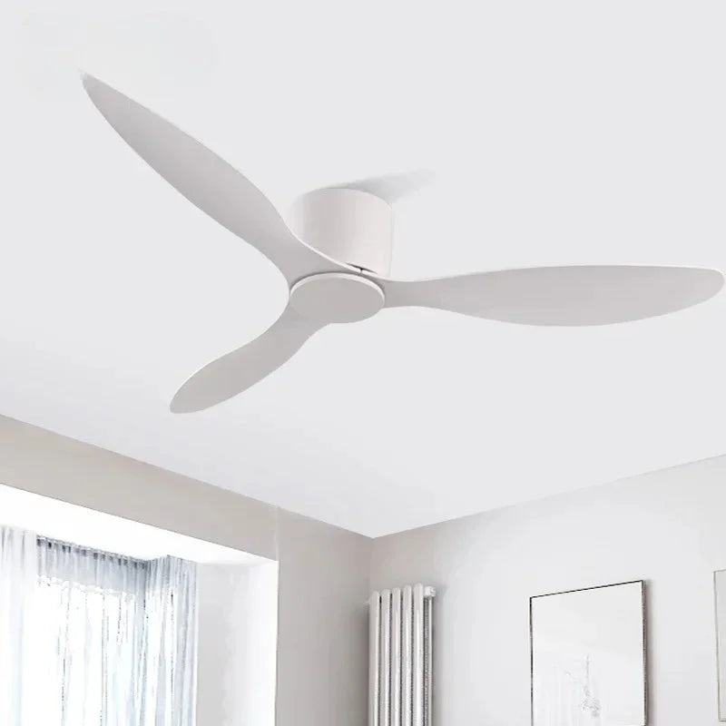 Ventilatore da soffitto moderno senza luci, motore DC, per loft a soffitto basso, con telecomando – foto 4