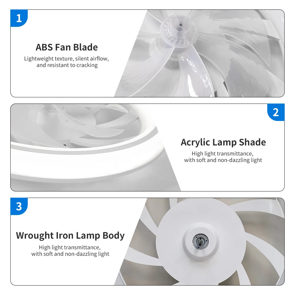 Ventilatore da soffitto smart 6 velocità con luce dimmerabile – dettaglio 5