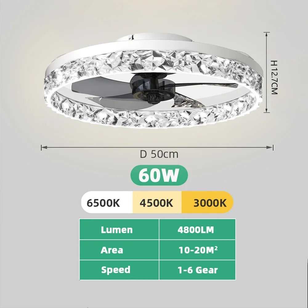 Ventilatore da Soffitto con Luce LED e Telecomando