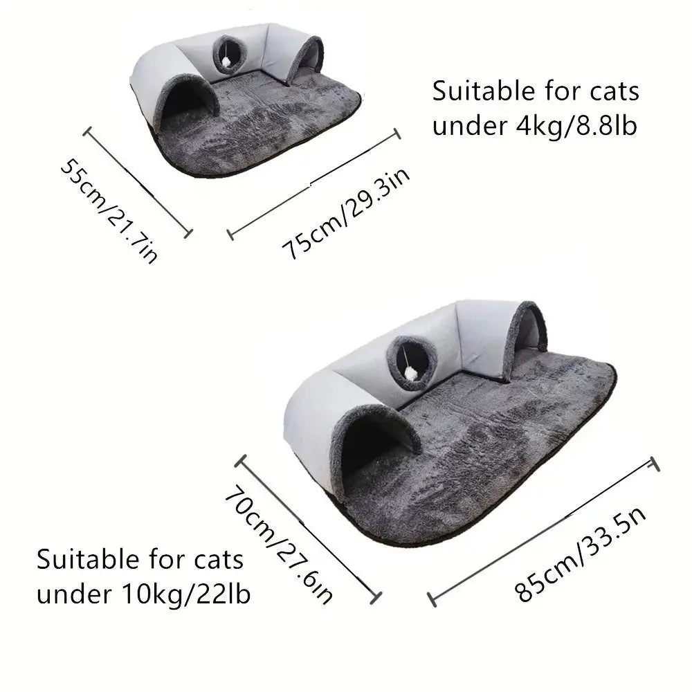 Cuccia a Tunnel Lavabile e Antiscivolo per Gatti