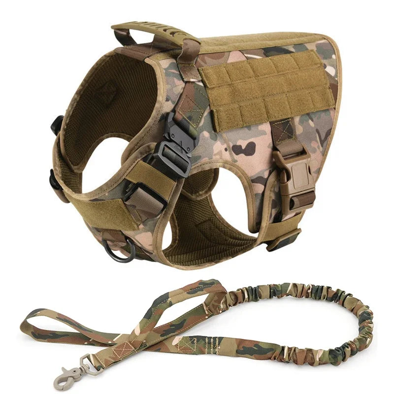 Set pettorina tattica e guinzaglio per cani, taglie S-XL – dettaglio 8