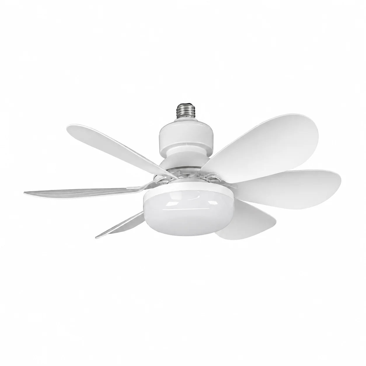 Lampada Ventilatore a Soffitto LED E27 con Telecomando, 3 Colori Dimmerabili, Base Rotante per Camera da – foto 7
