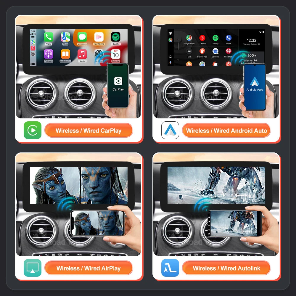 Display CarPlay e Android Auto per Mercedes, 10,25 o 12,3 pollici – dettaglio 3