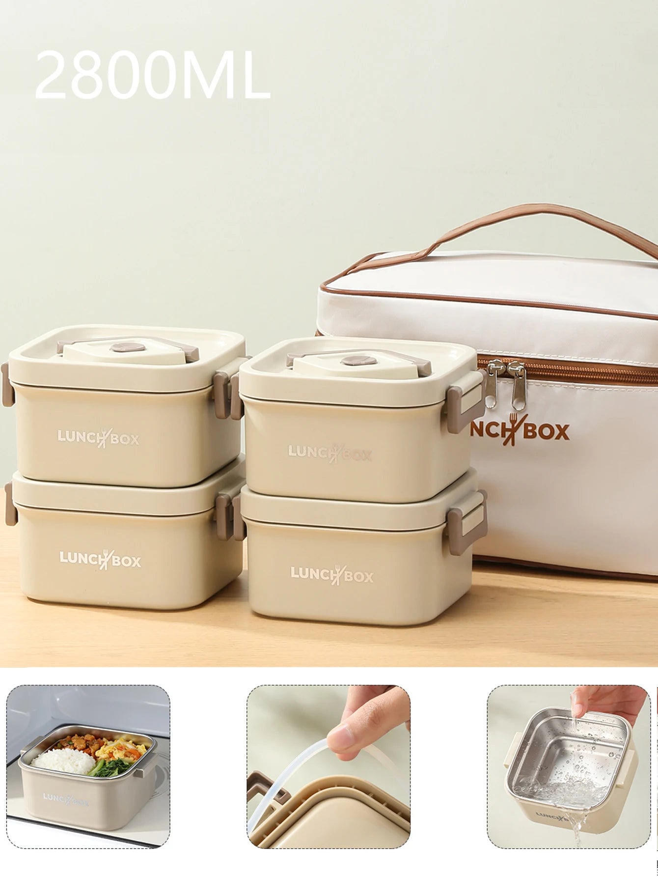 Set di Contenitori Bento Termici in Acciaio Inox – foto 13