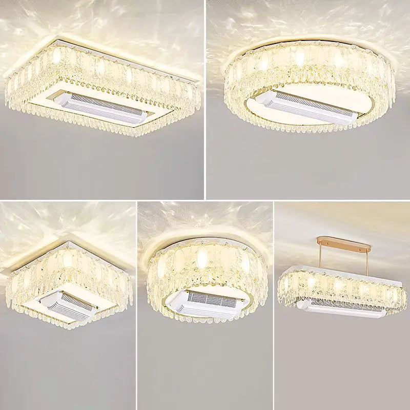 Ventilatore da soffitto in cristallo con luce LED dimmerabile – dettaglio 5