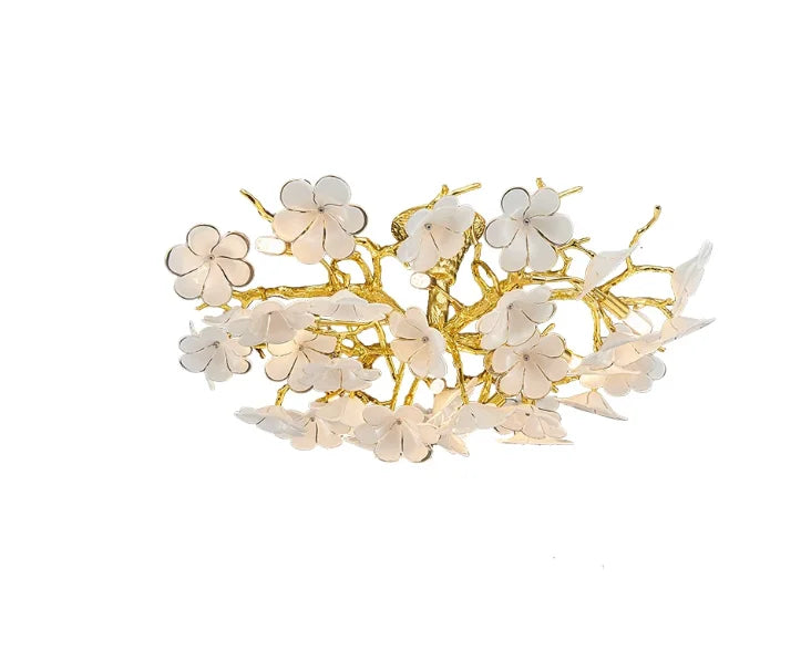 Lampadario a fiore 60 cm color argento, luce calda – dettaglio 5