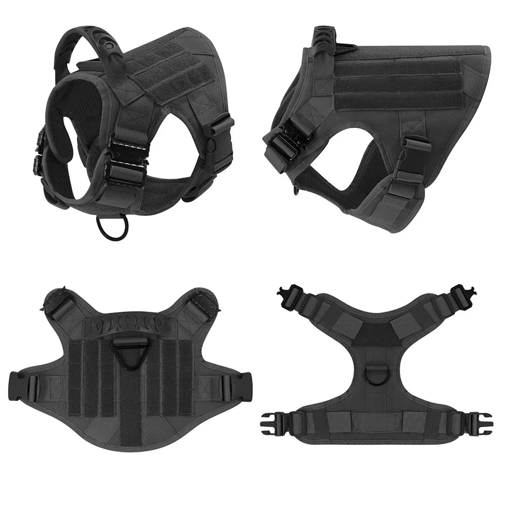 Set pettorina tattica e guinzaglio per cani, taglie S-XL – dettaglio 2