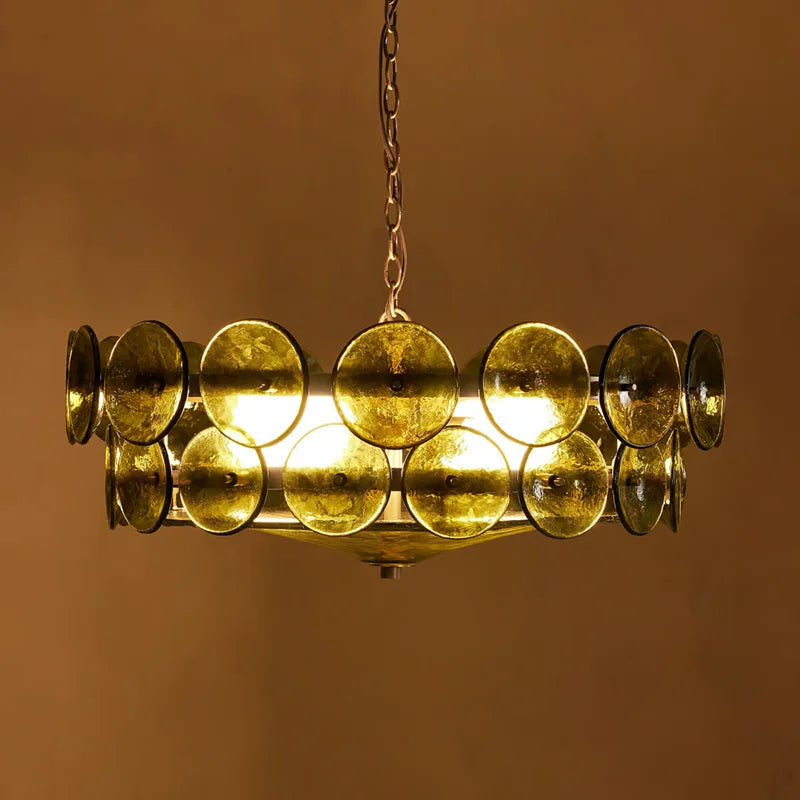 Lampadario in vetro artistico E14, 60 cm, 3 colori – dettaglio 1