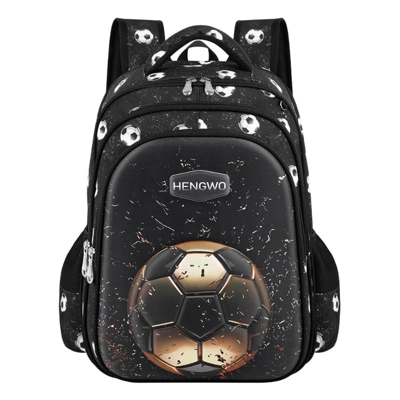 Zaino scolastico con pallone da calcio in rilievo, 32 cm
