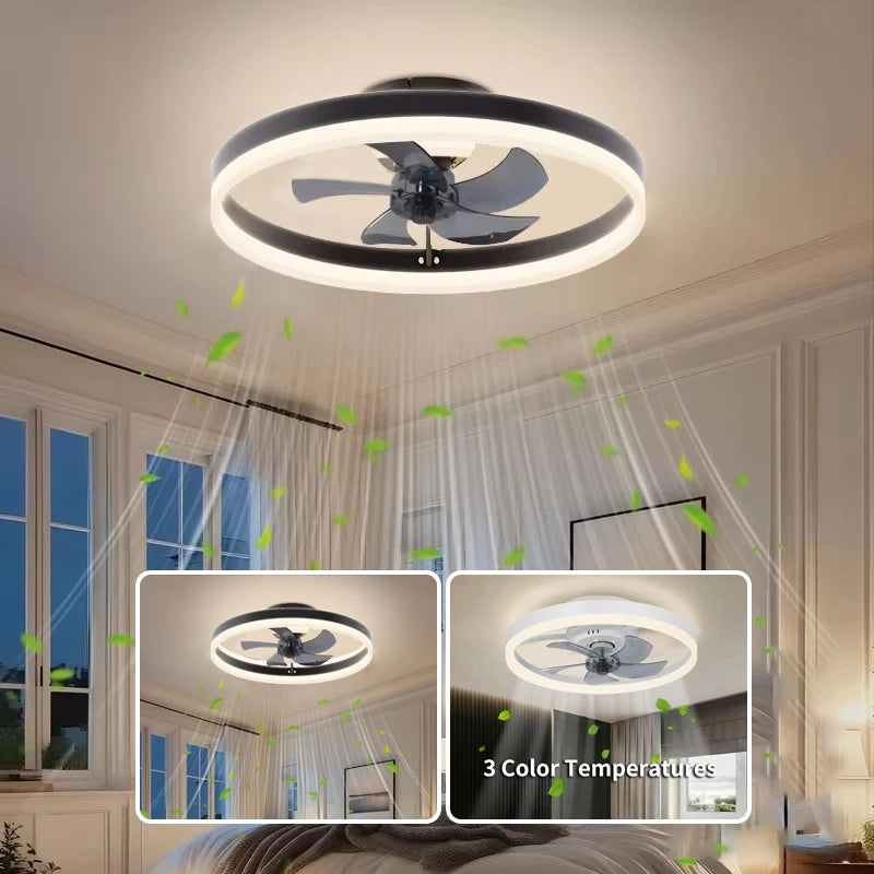 Ventilatore da soffitto minimalista con luce integrata