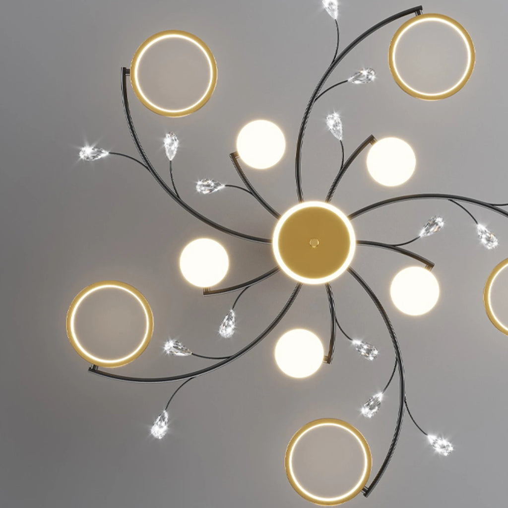 Lampadario di Lusso per Soffitto, Illuminazione Domestica, Decorazione in Cristallo, Lampada da Soffitto con – foto 4