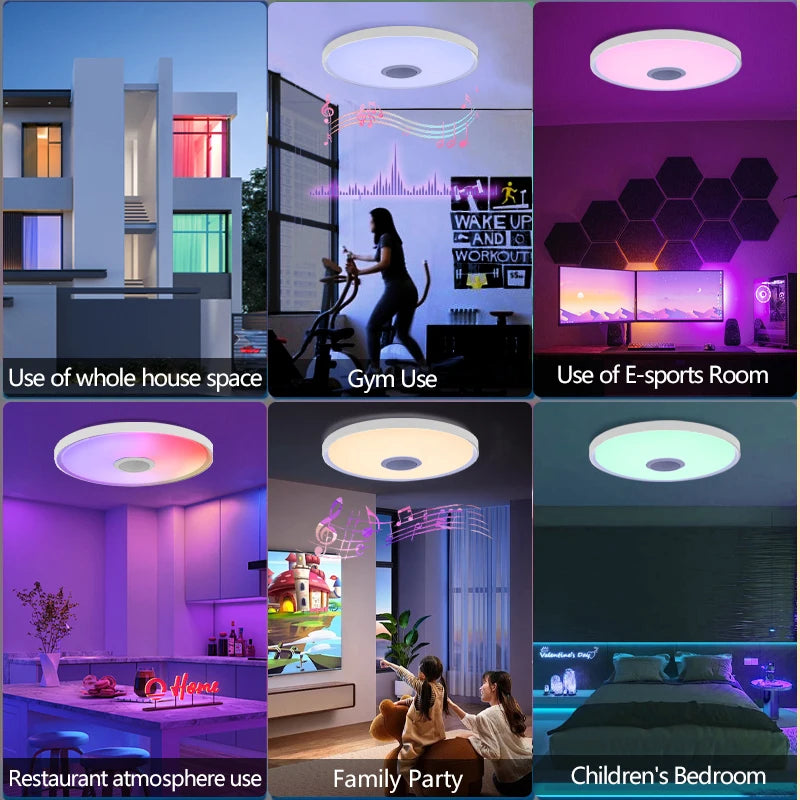 Plafoniera Moderna a LED RGB con Telecomando e APP