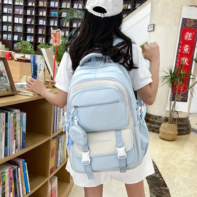 Zaino scolastico per ragazze con astuccio tondo, 15 pollici – foto 6