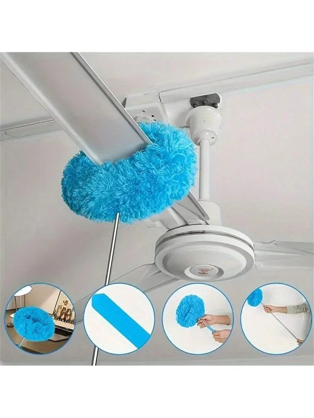 Spolverino in microfibra con manico telescopico per ventilatori – dettaglio 4
