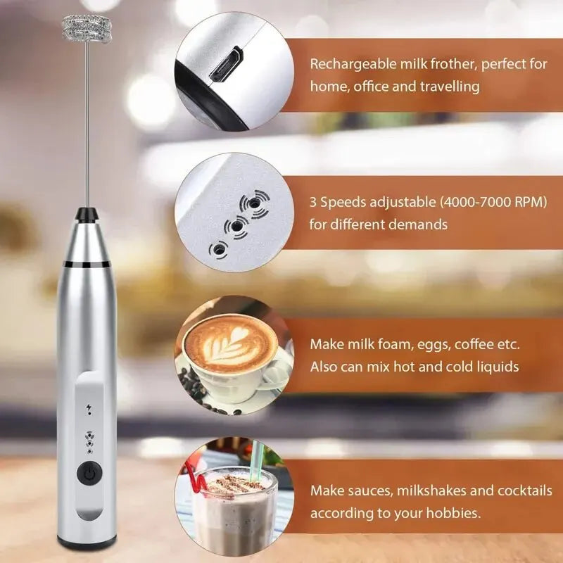 Montalatte elettrico portatile USB con frusta per cappuccino – dettaglio 3