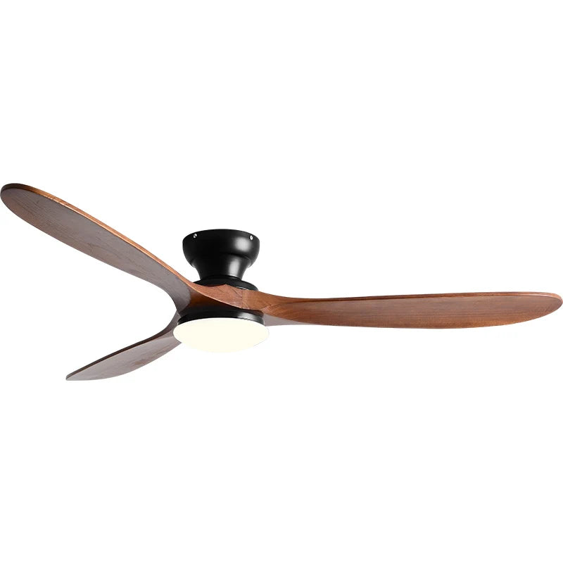 Ventilatore da Soffitto a Basso Profilo 36/42/52 Pollici con Luce LED e Telecomando, Pale in Legno Massello – foto 8