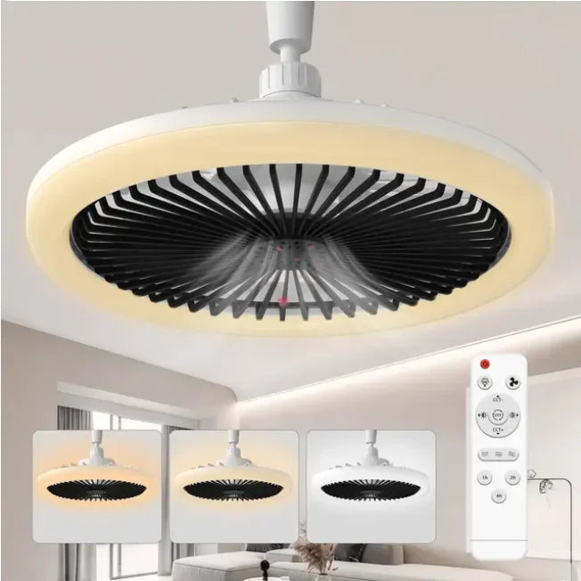 Ventilatore da Soffitto Moderno con Luce LED, Attacco E27, Telecomando, Decorazione per Interni, AC85-260V – foto 8
