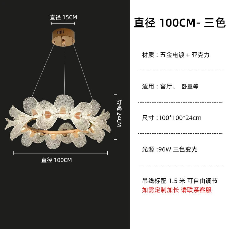 Lampada a sospensione LED a fiore, 50 o 60 cm – dettaglio 8