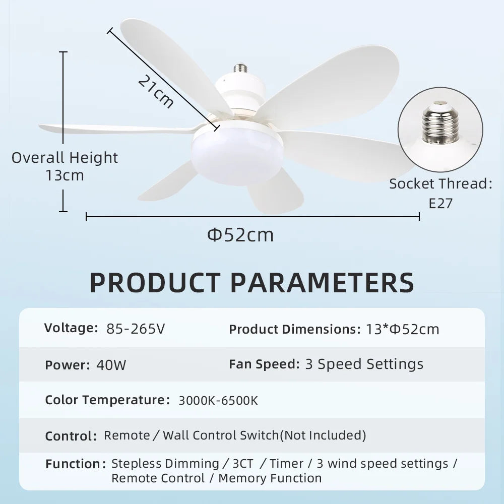 Ventilatore da soffitto 2026 NUOVO con luci LED da 40W, telecomando per camera da letto e soggiorno – foto 10