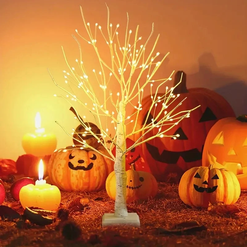 Albero di betulla luminoso a 24 o 144 LED, bianco caldo – dettaglio 2