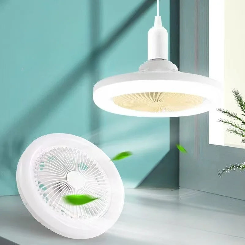 Ventilatore da soffitto girevole 3 in1 con telecomando lampada di illuminazione E27 Base di illuminazione – foto 4