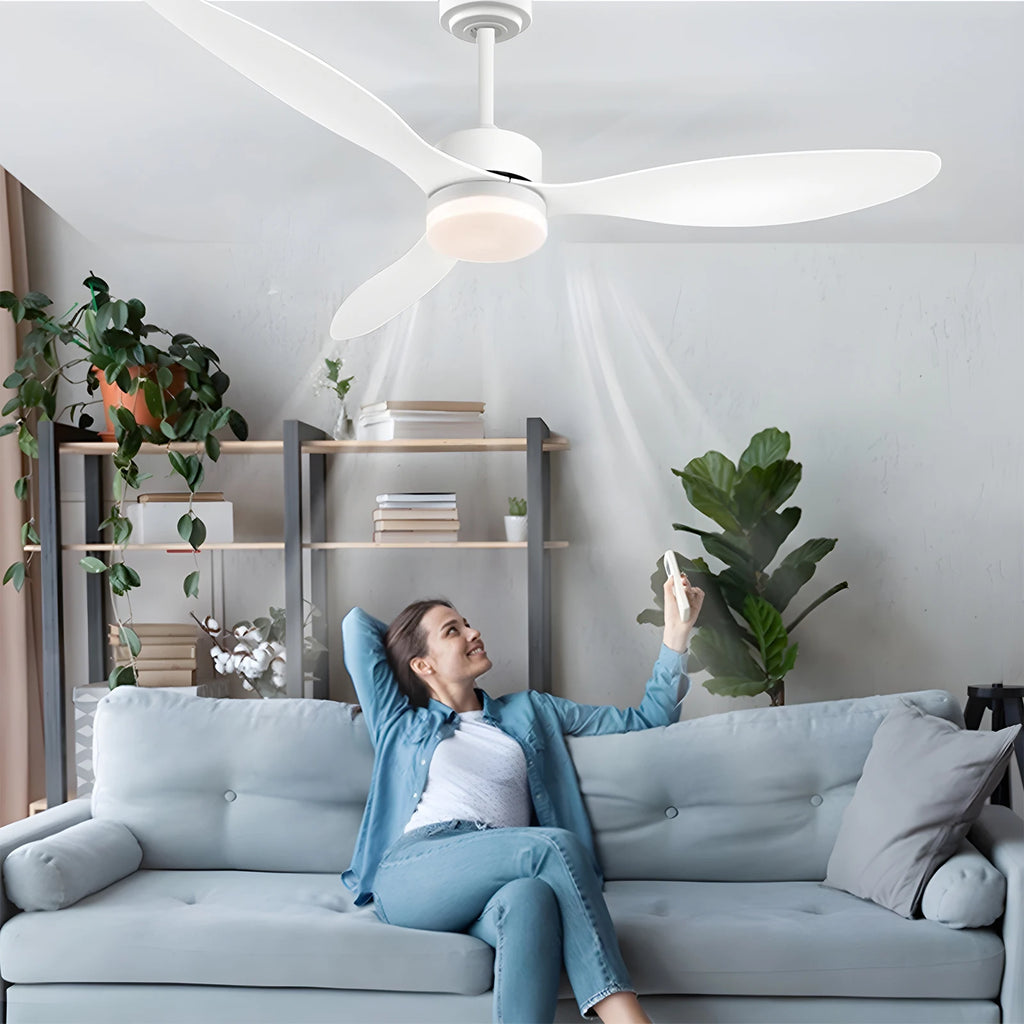 Ventilatore da soffitto a 3 pale con luce LED, 42 o 52 pollici – dettaglio 1