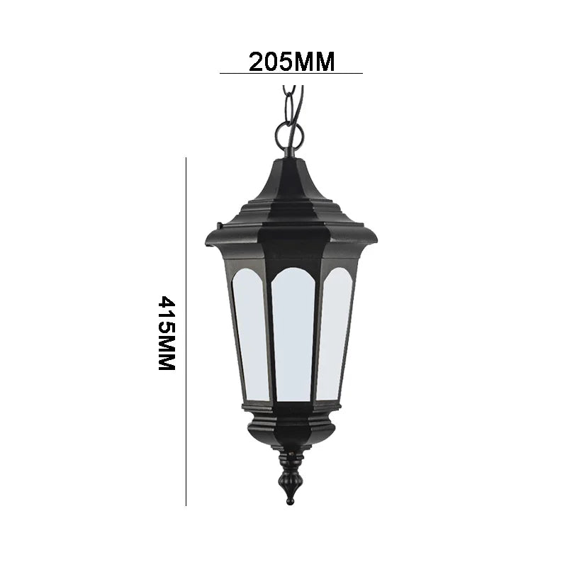 Lampadario da esterno impermeabile con attacco E27, nero – dettaglio 6