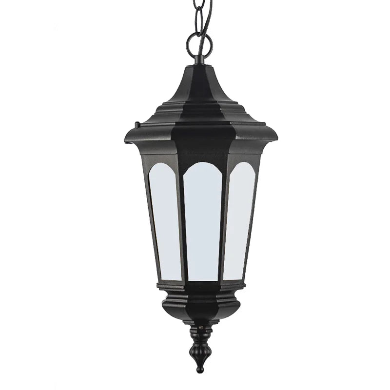 Lampadario da esterno impermeabile con attacco E27, nero – dettaglio 5