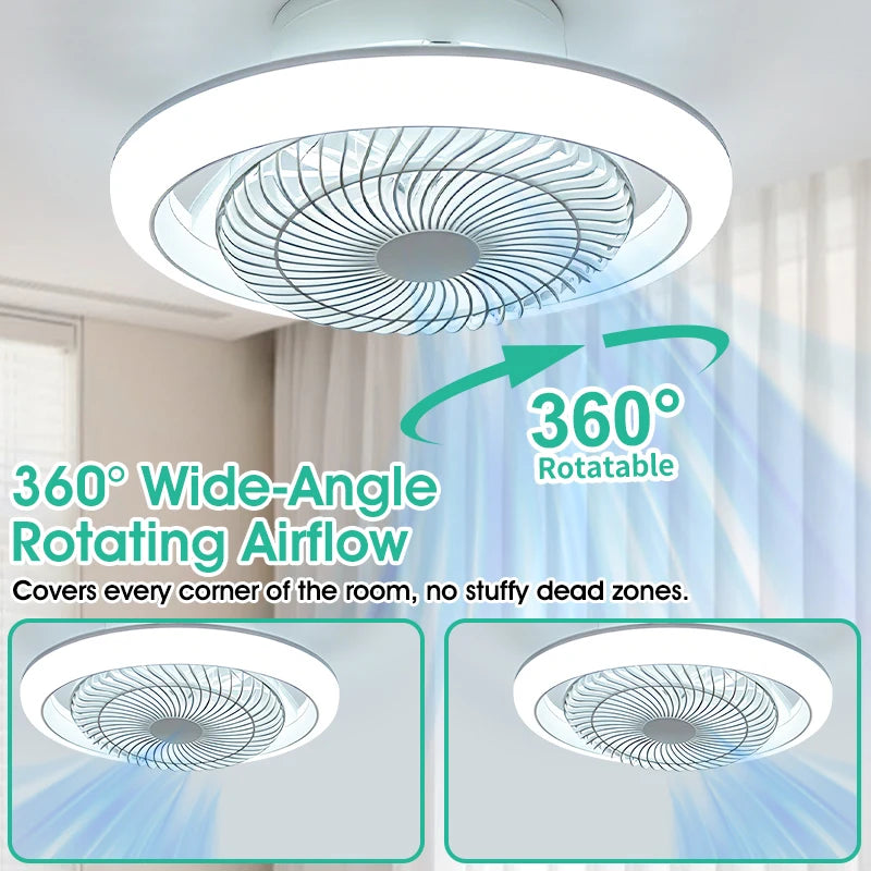 Ventilatore LED Intelligente con Luce a 360° ° Ventilatore da Soffitto Moderno a 6 Velocità con Luci – foto 3