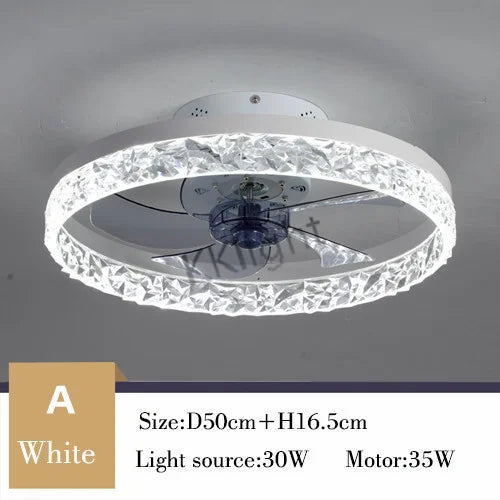Ventilatore da soffitto moderno con telecomando regolabile velocità del vento LED dimmerabile decorazione in – foto 8