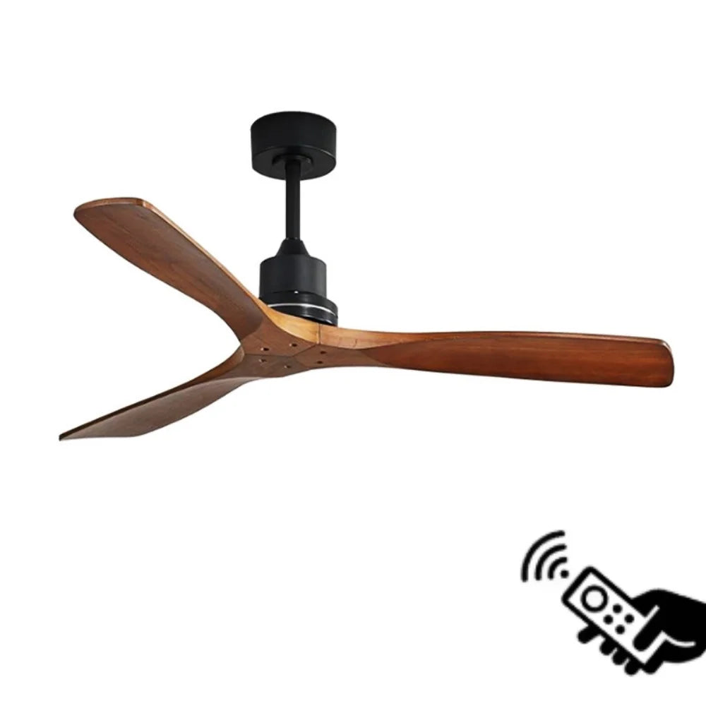 Ventilatore da soffitto 132 cm in legno, senza luce, motore DC