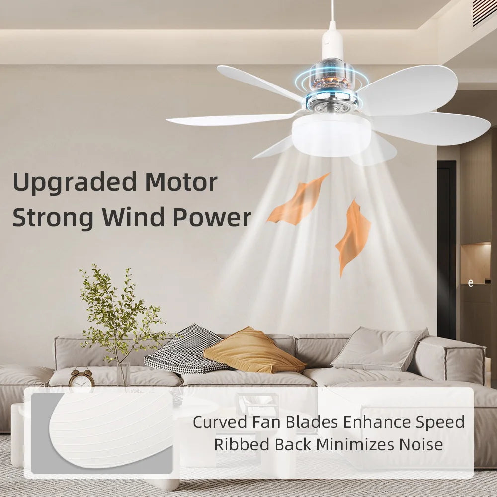 Ventilatore Plafoniera Telecomando Dimmerabile Ventilatore Da Soffitto A LED Con Luci E27 24W/30W/40W/80W Per – foto 2