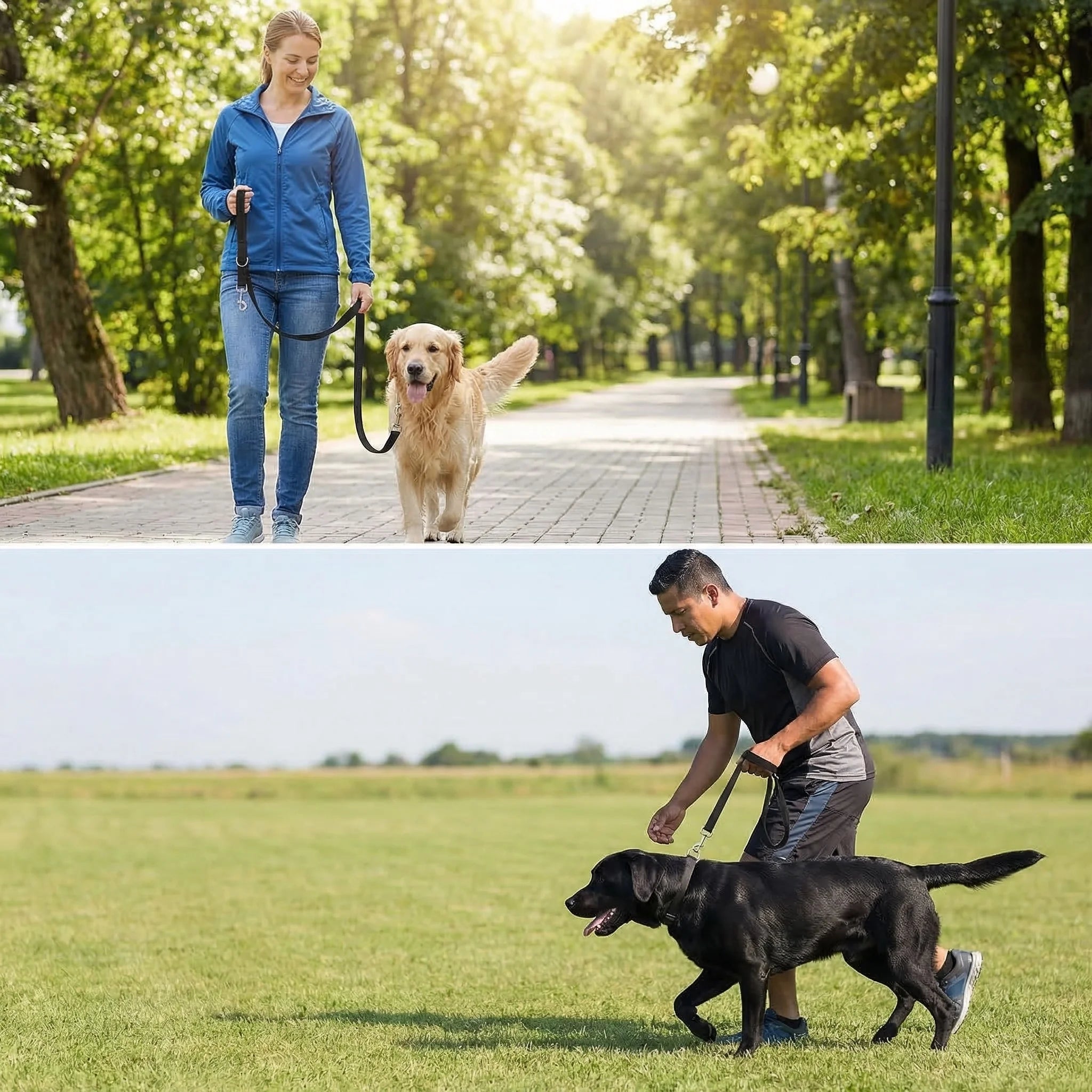 Guinzaglio per cani da esterno a mani libere, guinzaglio regolabile per addestramento e sicurezza, per passeggiate con animali domestici, 2,5 m