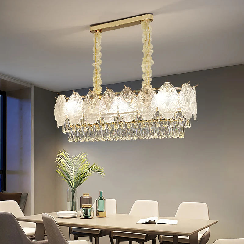 Lampadario di cristallo con copertura in vetro, D50-L80 cm – dettaglio 2