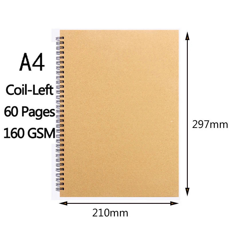 Album da disegno a spirale in carta kraft, 160 g – foto 14