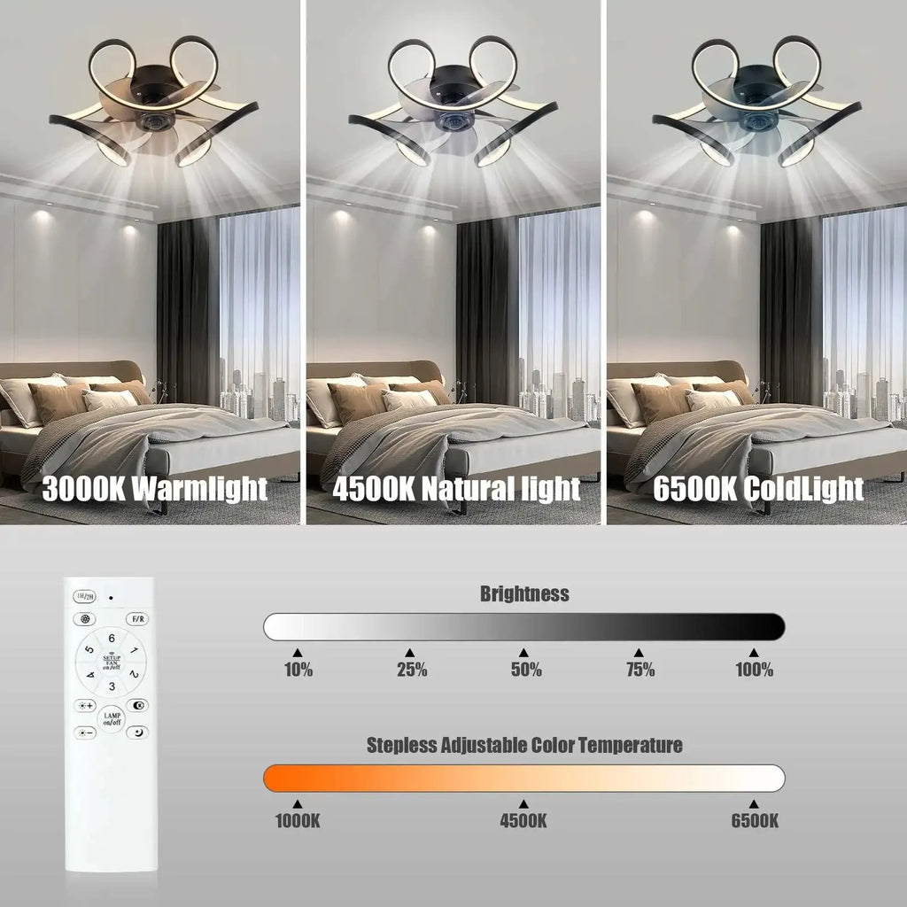 Ventilatore da Soffitto con Luce e Telecomando APP