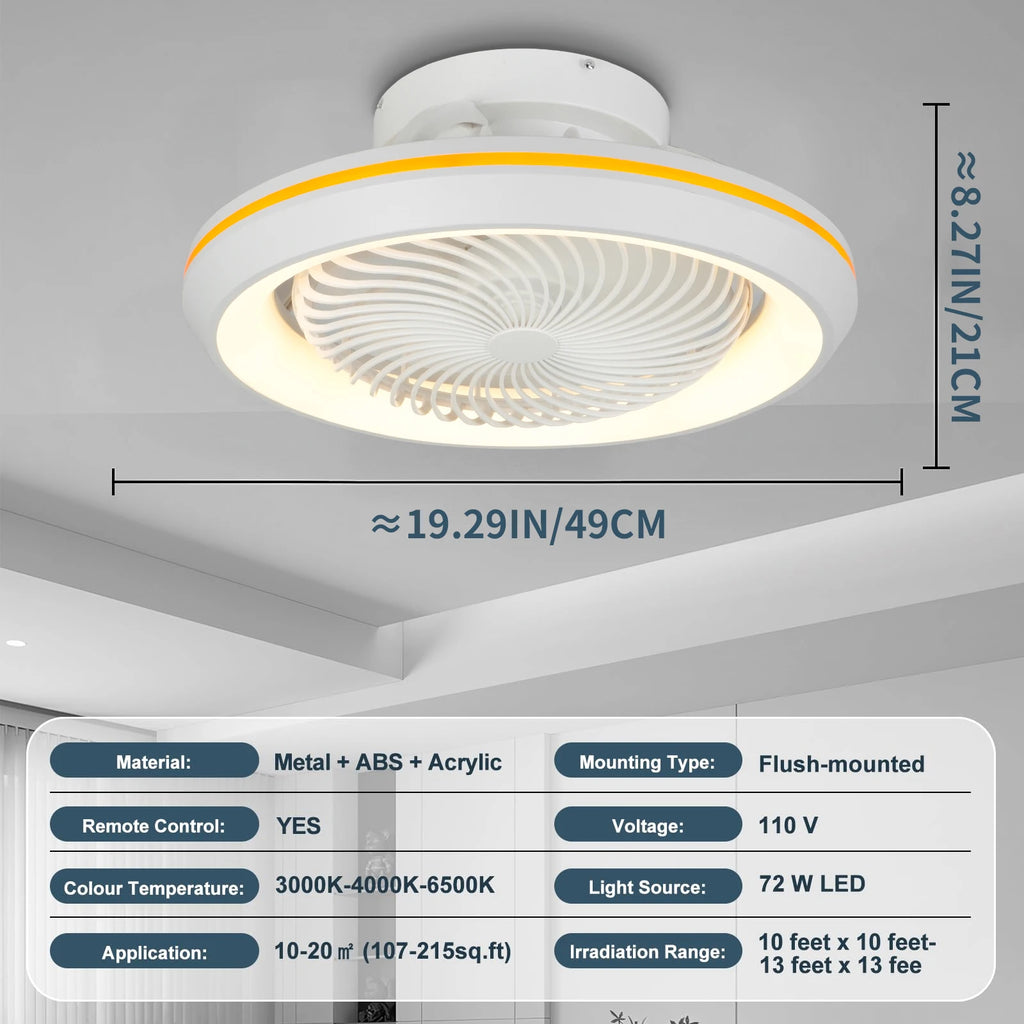 Plafoniera con ventilatore incorporato 49 cm e telecomando – dettaglio 3