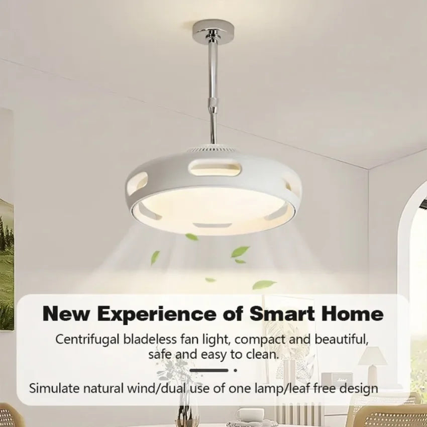 Ventilatore da soffitto a pale invisibili con luce e telecomando – dettaglio 2