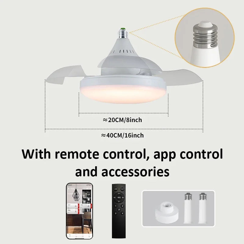 Ventilatore da soffitto pieghevole con luce LED dimmerabile – dettaglio 6